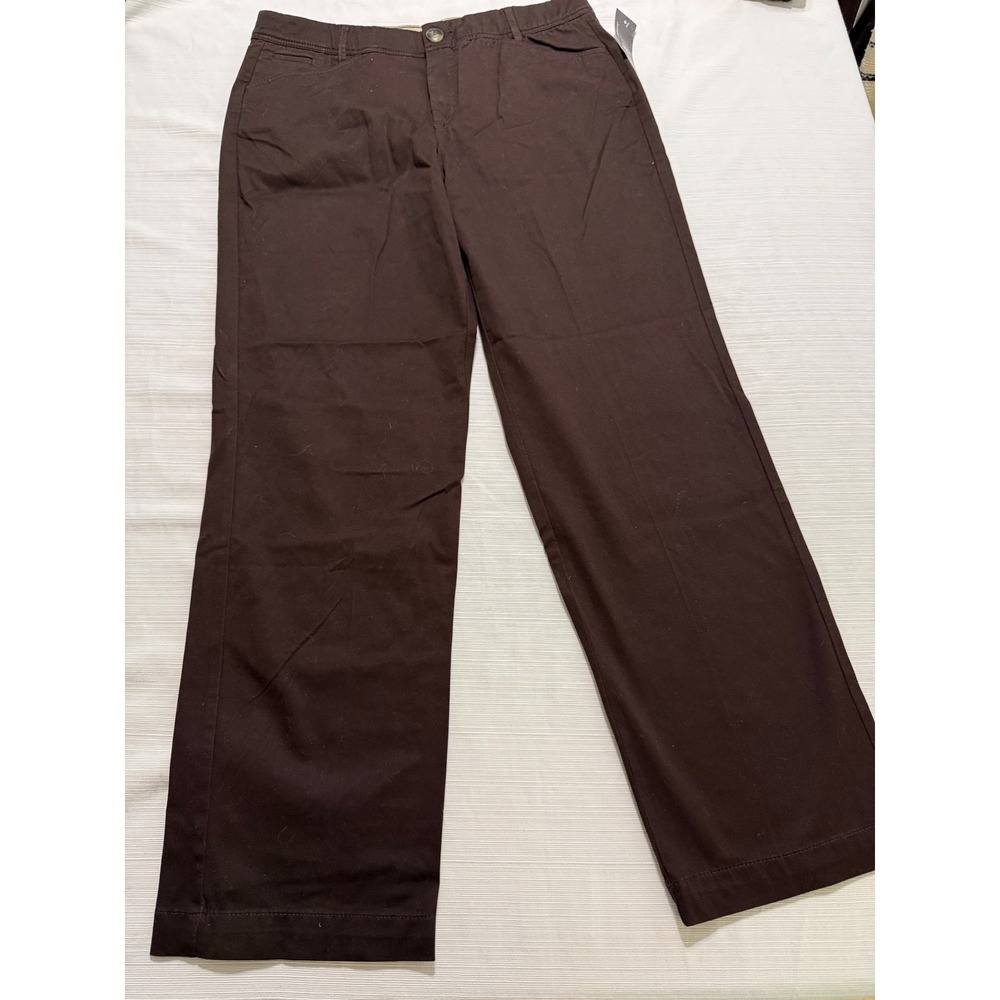 Christopher & Banks Brown Comfort Waist Straight Leg Pants Size 14 Average